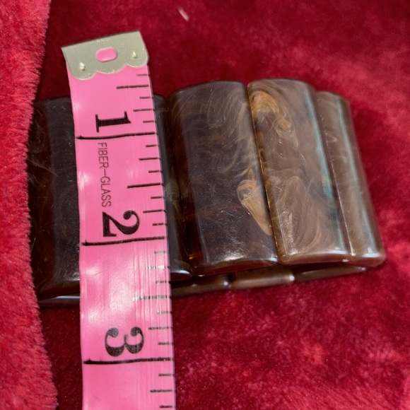 Vintage style Chocolate Brown Chunky Stretch  cuff bracelet - Picture 5 of 11